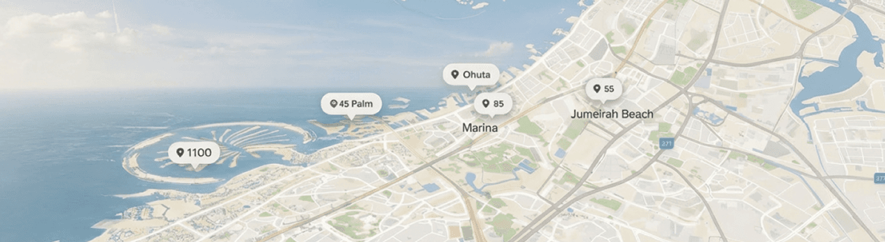 Map of Dubai coastal areas